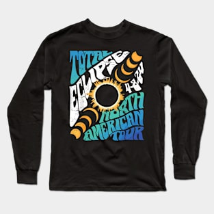 Total Solar Eclipse April 8 2024 Retro Groovy Women Kids Men Long Sleeve T-Shirt